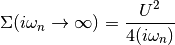 \Sigma(i\omega_n\rightarrow \infty) = \frac{U^2}{4(i\omega_n)}